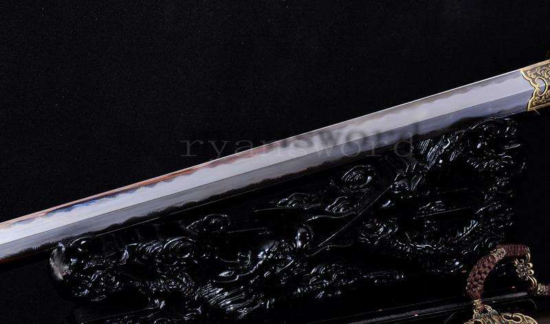 High Quality Handmade Razor Sharp Folded Steel Clay Tempered Abrasive Blade Chinese Sword