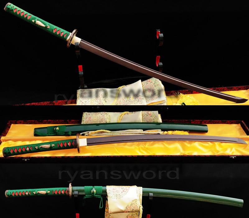 Hand Forged Damascus Red Folded Steel Japanese Samurai Katana Sword