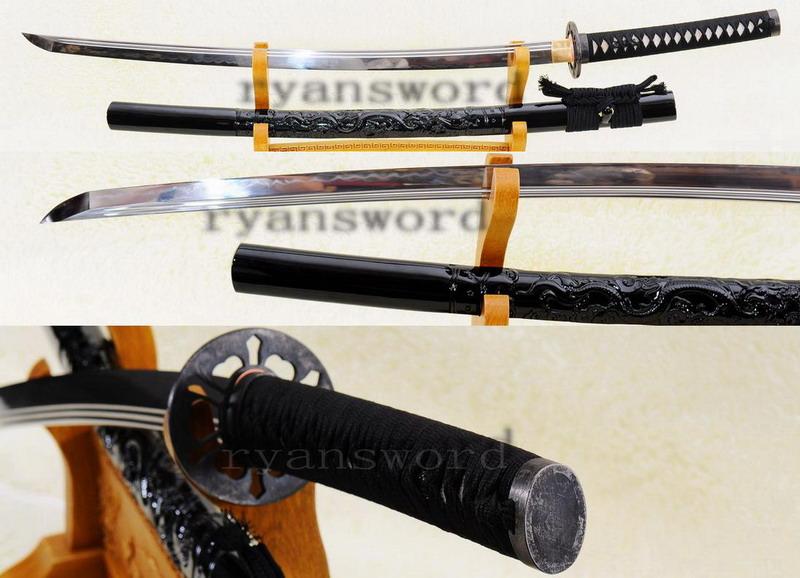 High Quality 1095 Carbon Steel Clay Tempered Japanese Samurai Maru Katana Sword