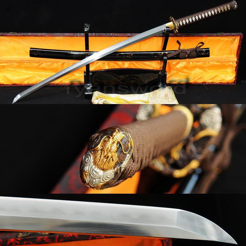 High Quality Combined Material Clay Tempered+Abrasive Japanese Samurai Katana Sword