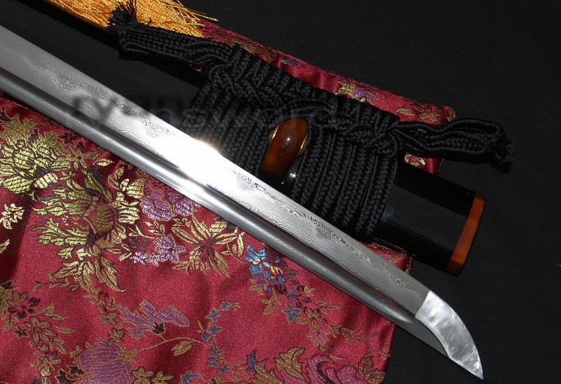 High Quality Japanese Clay Tempered Sanmai 1095 Carbon Steel+Folded Steel Samurai Sword
