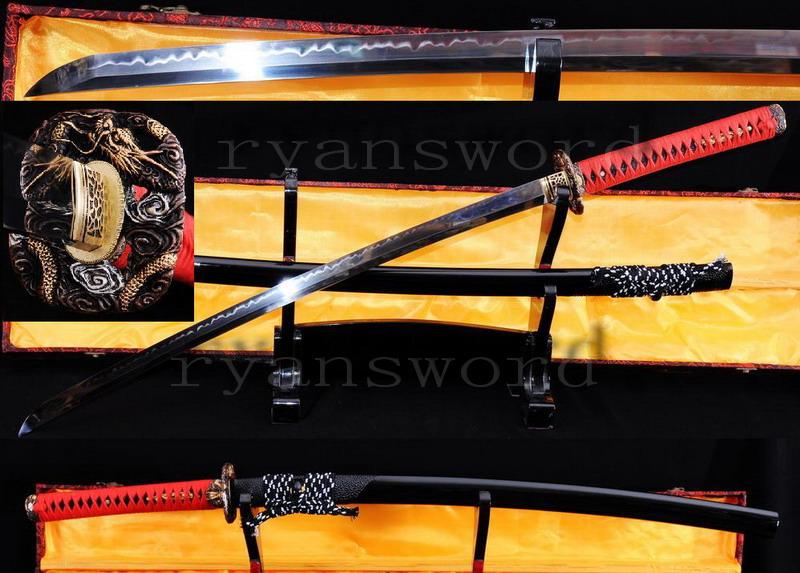 High Quality 1095 Carbon Steel Clay Tempered Japanese Maru Samurai Sword Katana