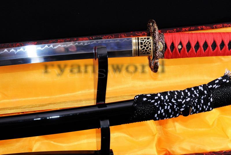High Quality 1095 Carbon Steel Clay Tempered Japanese Maru Samurai Sword Katana