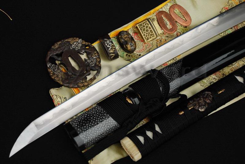 High Quality 1095 Carbon Steel Folded Steel Iron Clay Tempered Abrasive Japanese Katana Sword