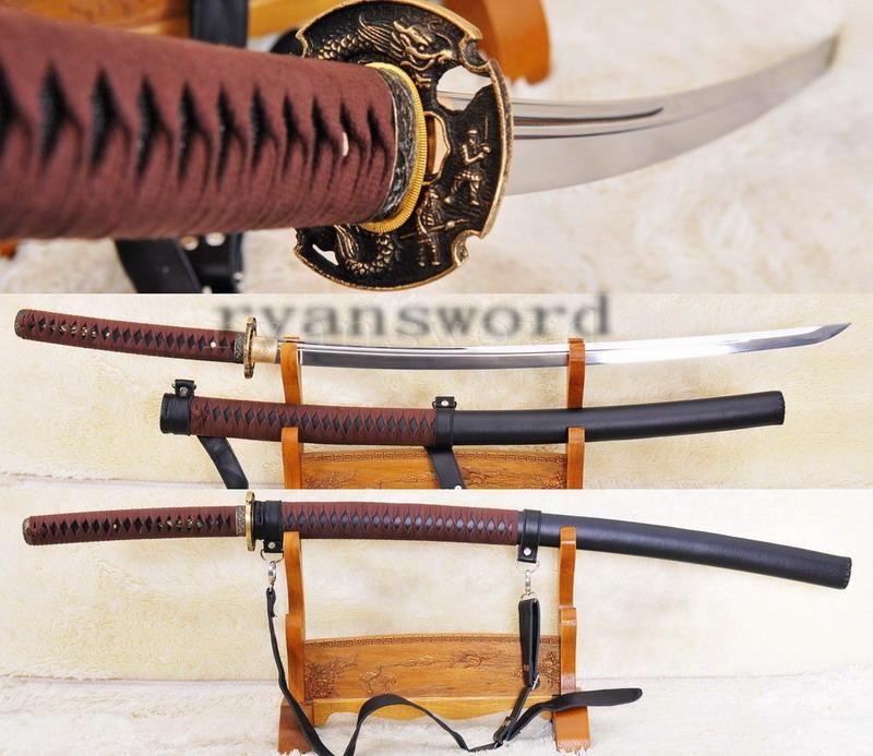 Details about   Leather Saya Japanese Wakizashi Dao Sword Samurai Katana Sharp T1095Carbon Steel 