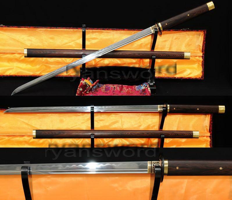 High Quality 1095 Carbon Steel+Folded Steel Hualee Saya Clay Tempered Japanese Ninja Sword