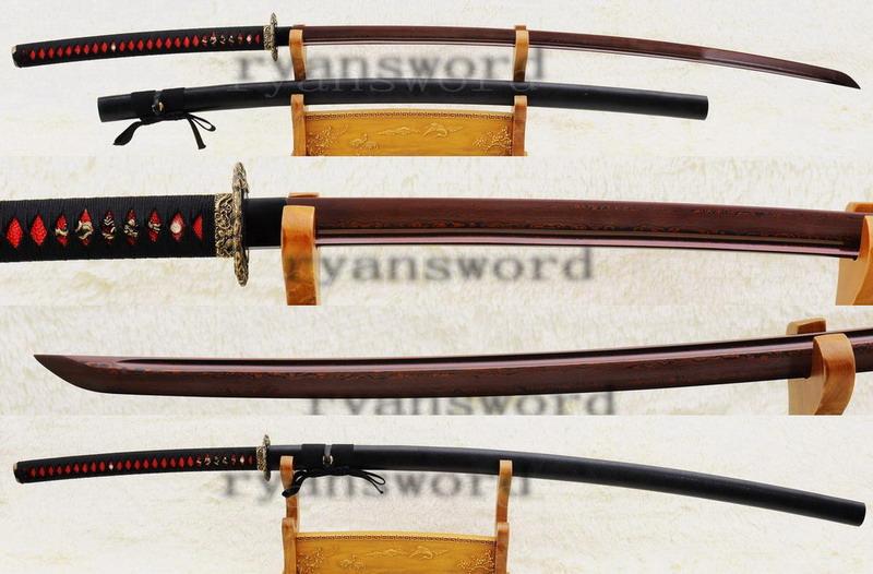 Hand Forged Damscus Folded Steel Japanese Samurai No-Dachi Sword
