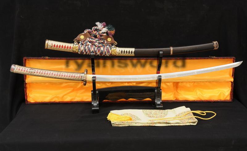 High Quality 1095 Carbon Steel Clay Tempered+Abrasive Japanese Samurai Tachi Sword